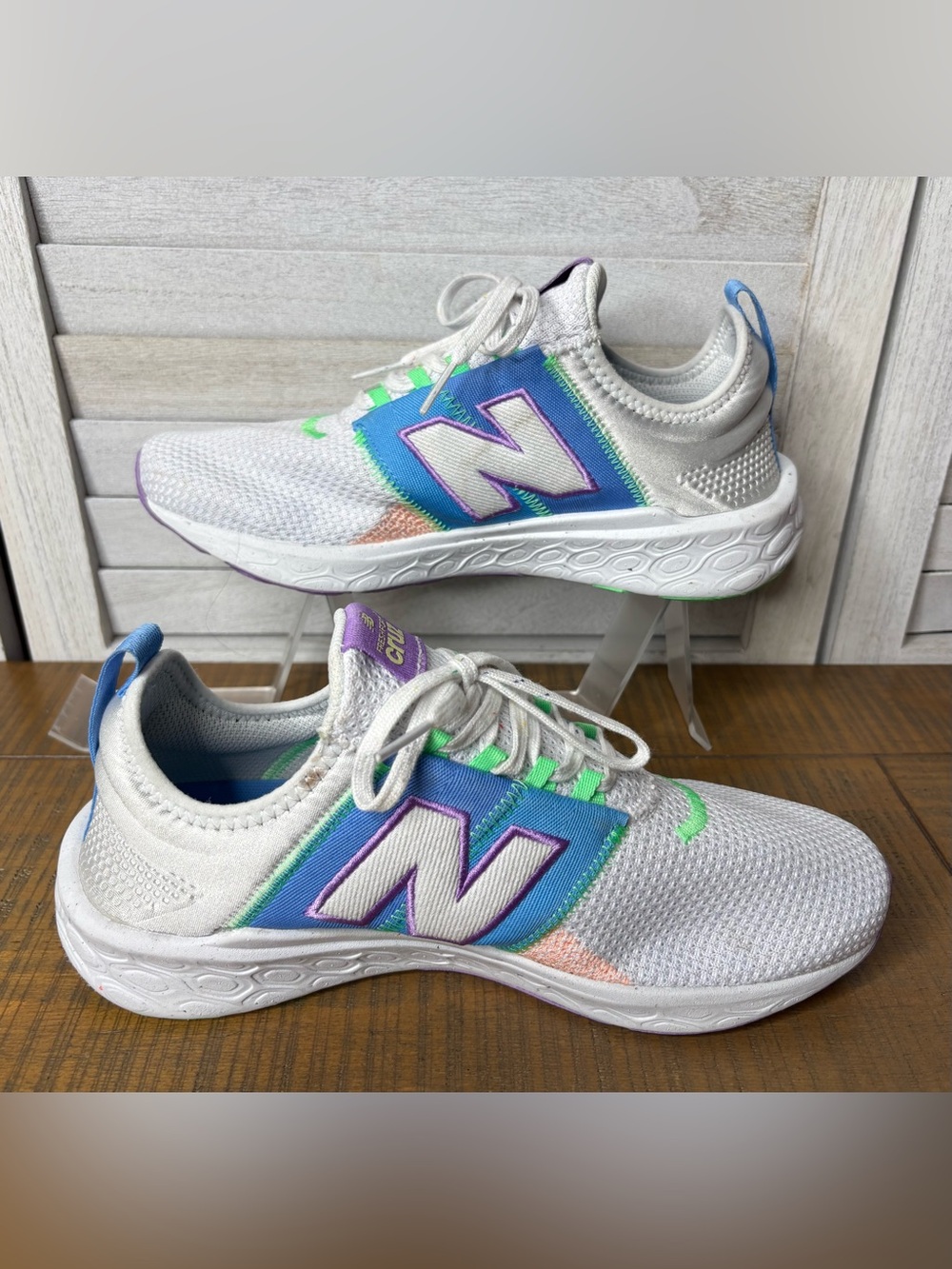 New Balance Fresh Foam X Cruz v3 Artisan Pack White Blue Women 8.5 VGUC - Picture 7 of 16